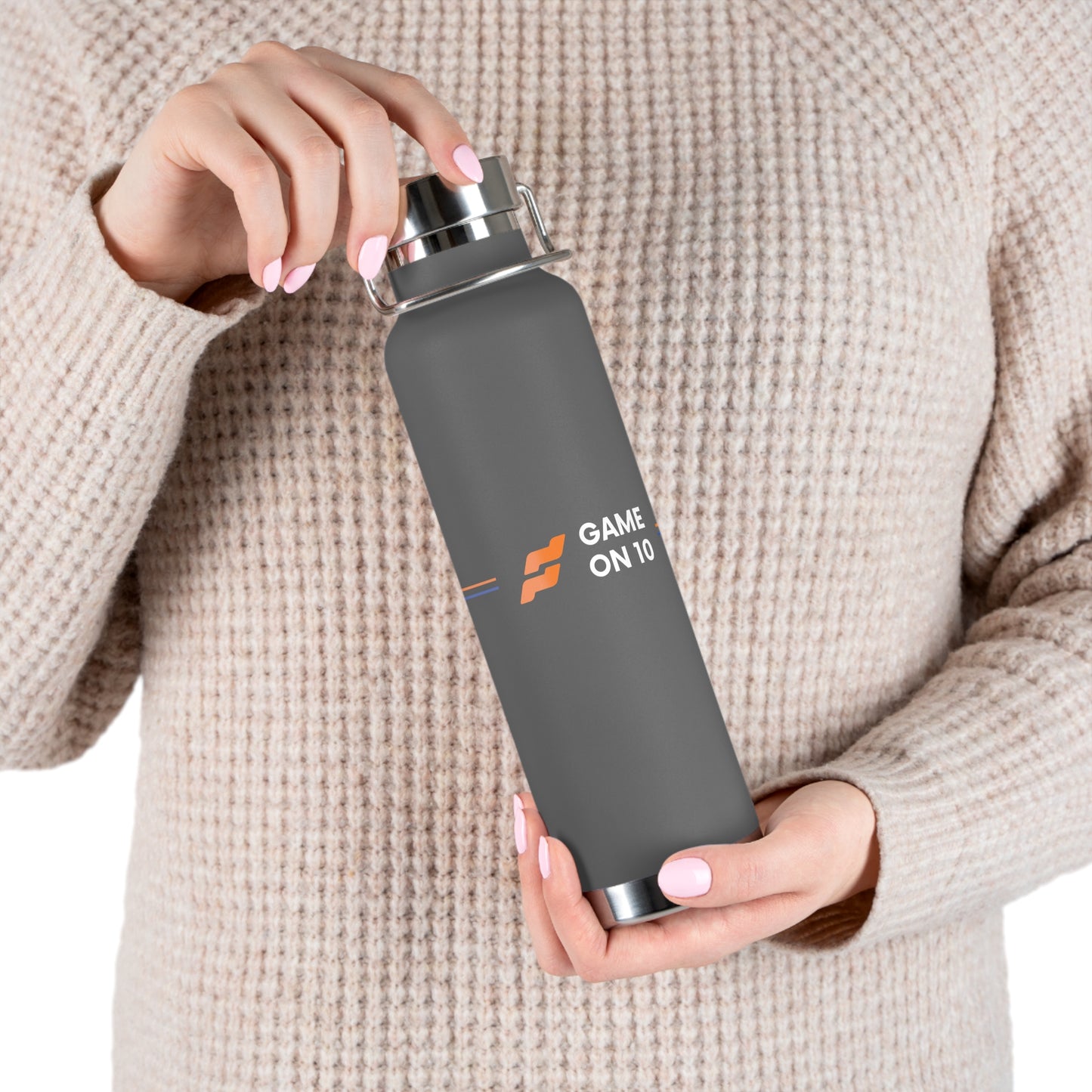 Game on 10 Copper Insulated Water Bottle