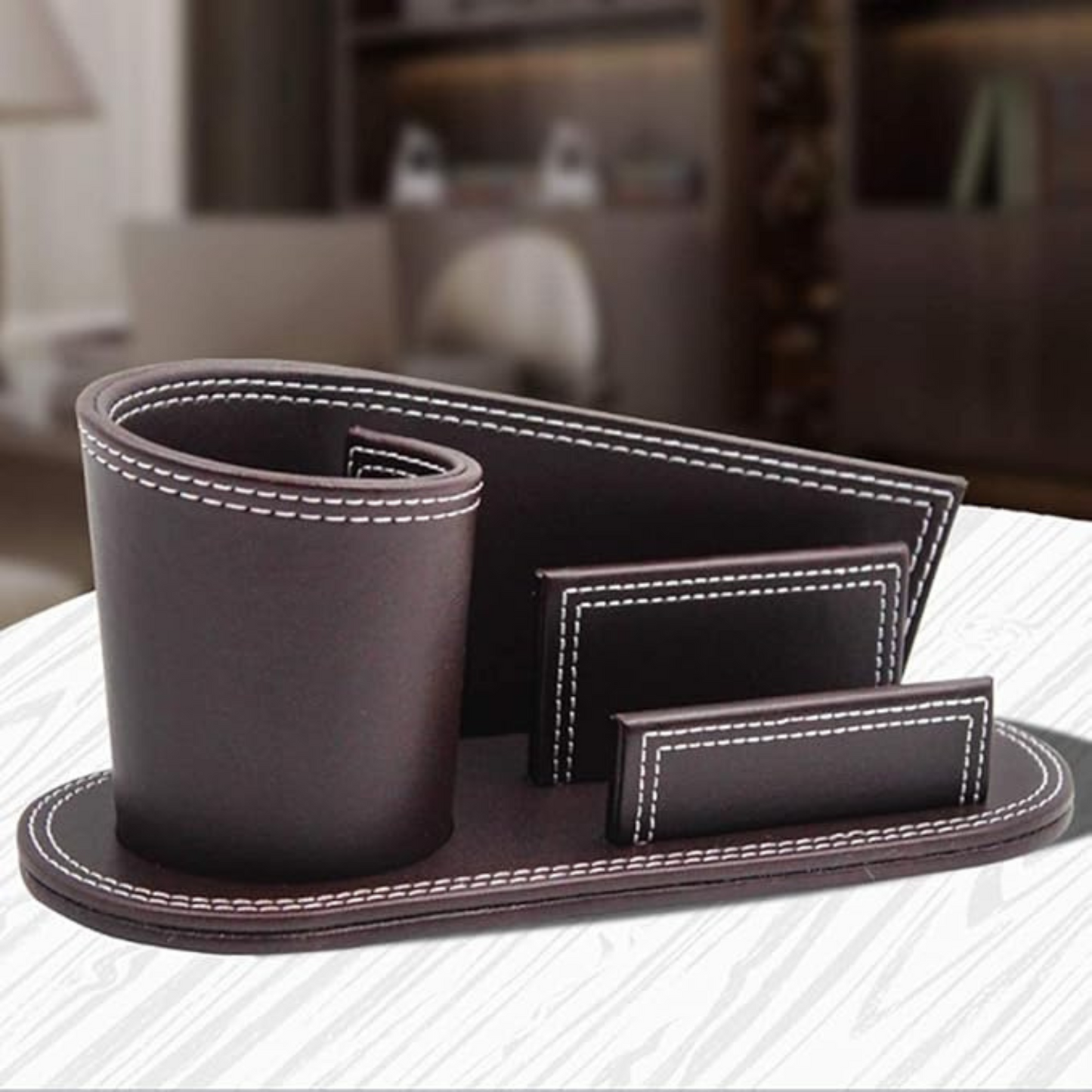 Desk Organizer Pen & Business Card Holder