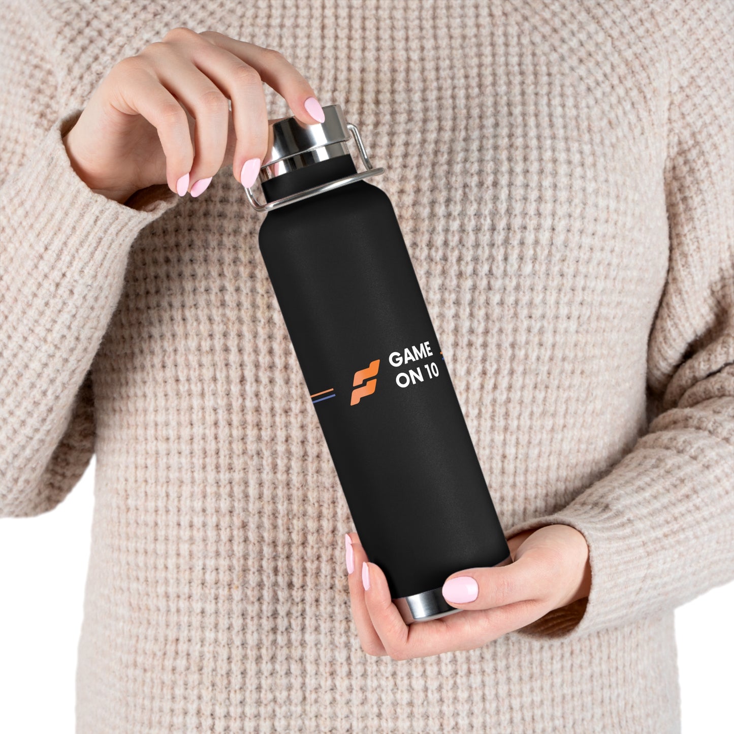 Game on 10 Copper Insulated Water Bottle